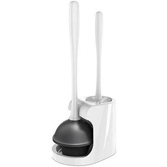 MR.SIGA Toilet Plunger and Bowl Brush Combo, White, 1 Set