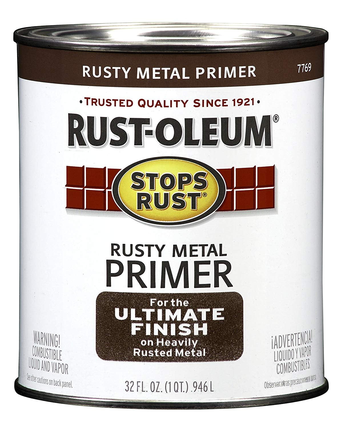 RustOleum 7769502 Flat Rusty Metal Primer Stops Rust Enamel Paint, 1