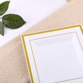 thumbnail image 5 of BalsaCircle 10 Pieces 7" White Gold Trim Plastic Square Plates Disposable Tableware, 5 of 8