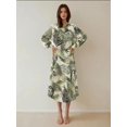 thumbnail image 3 of Shirt Collar Flower Pattern Maxi Dress, 3 of 5