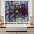 thumbnail image 2 of Ambesonne Leaf Kitchen Curtains, Grunge Futuristic Mandala, 55"x39", Multicolor, 2 of 3