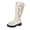 White, variant on White Women'S Knee High Boots Hollow Design Round Toe Back Zipper Thick Heel Low Heel Fashion Casual Comfortable Winter Boots For Women Daily Walking Outdoor Non-Slip Durable 1.55 Lb