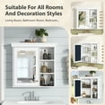 thumbnail image 6 of 30'' x 28'' Bathroom Medicine Cabinet with Mirror, Wall Mounted Mirror Cabinet with Storage Organizer, Over the Toilet Storage Storage Cabinet for Bathroom,White, 6 of 15