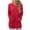 Red, variant on ManxiVoo Women's Lightweight Sweater Long Sleeve Crewneck Pullover with Pocket in Ribbed Knit Design L Size Beige
