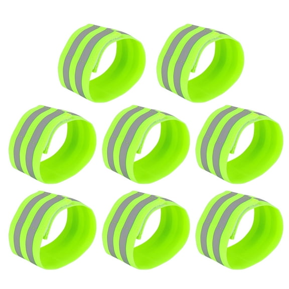 8 Pcs Green Reflective Slaps for Ankles Reflective Slaps High Visibility Night Safety Cycling Riding Reflector