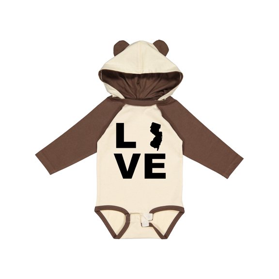 Inktastic Love New Jersey Boys or Girls Long Sleeve Baby Bodysuit