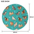 thumbnail image 6 of Cartoon Shiba Inu Dog Round Tablecloth 60"x60",Wrinkle Wipeable Table Cloth for Kitchen Dining Room Picnic Patio Party, 6 of 6