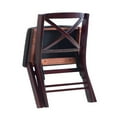 thumbnail image 2 of Benzara Leatherette Folding Chair with X Back, Set of 2, Espresso Brown, 2 of 5