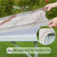 thumbnail image 6 of White Rose Gold Marble Pattern Square Fitted Tablecloth with Elastic Edge,Square Table Cover,Washable Elastic Table Cover for Home Kitchen Party Decor 34"x34", 6 of 6