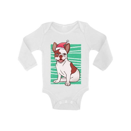 

Awkward Styles Ugly Christmas Baby Outfit Bodysuit Xmas Bulldog Baby Romper