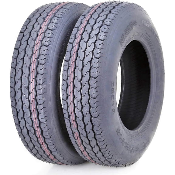 Free Country New Premium Trailer Tires ST225/75D15 Bias Deep Tread - 11022, Set 2