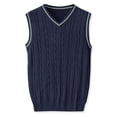 thumbnail image 5 of Unique Bargains Men's Classic Knitted Sleeveless V-Neck Pullover Sweater Vest S Navy Blue, 5 of 6