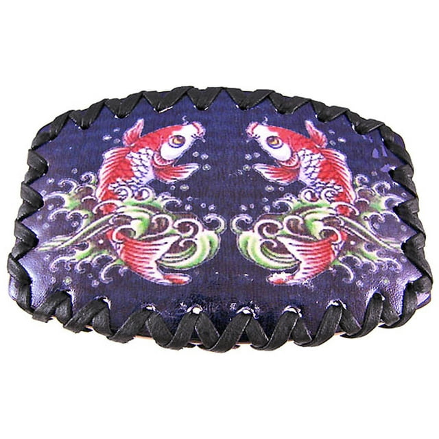 Tattoo Koi Fish Black Leather Belt Buckle Strength