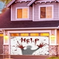thumbnail image 3 of 6X13ft Halloween Garage Door Decorations Background Bloody Halloween Decorations Backdrop HELP Halloween Decorations Halloween Background Spooky Halloween Decor Indoor Outdoor Decor Banner Cover, 3 of 6