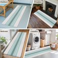 thumbnail image 5 of Teal Aqua Stripes Runner Rug 2x6 FT,Non Slip Hallway Rugs,Modern Ombre Abstract Aesthetics Washable Soft Floor Carpet Throw Runner Carpet Long Rugs for Entryway Kitchen Bedside Sliding Door, 5 of 8