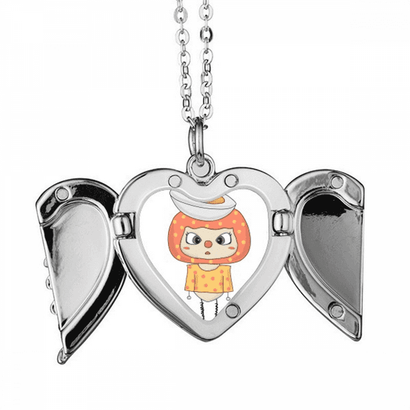 food egg delicious white yellow healthy uu angel wings necklpendant fashion