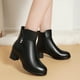 thumbnail image 4 of NECHOLOGY Botas Mujer Zapatos Botines mujer Botines de de otoño e invierno para mujer, tacón grueso, tacón medio, Color sólido, cremallera lateral negra, terciopelo cálido (Black, 7.5), 4 of 7