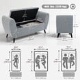 thumbnail image 3 of HOMCOM Banc de Rangement Rembourré, Banc Ottoman Moderne avec Accoudoirs, Gris, 3 of 10