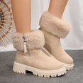 thumbnail image 2 of FRSASU Women's Snow Boots Plush Lining Anti-Slip Sole Snow Boots with Side Zipper Outdoor Winter Activities Shoes Beige, 2 of 5