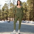 thumbnail image 6 of Active Women's Long Sleeve Zip-Up Top with Thumbholes - X Large, Green, 6 of 7