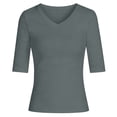 thumbnail image 4 of Public Womens Oversized V Neck Tshirts Causal Half Sleeve Slim Fit Summer Tops Solid Tees Shirts Dark Gray XL, 4 of 4