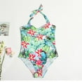 thumbnail image 4 of Pretty Comy Floral Print One-Piece Plus Size Swimsuit Sexy Women Monokini Girls Beach Bathing Suits Swimwear Color XXXL, 4 of 6