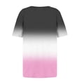 thumbnail image 4 of XYAIYT Women's Summer Tops Gradient Color Square Neck Blouses Loose Casual Pleated Short Sleeve T-shirt, 4 of 5