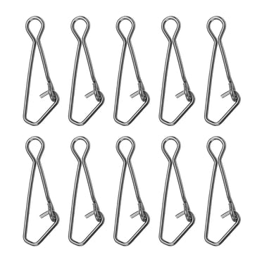 Unique Bargains 92Lbs Stainless Steel Fishing Snaps Swivels Clips Quick Change Black 100 Pack