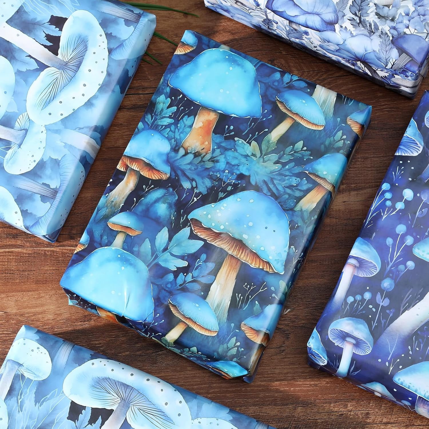 Mushroom Wrapping Paper for Women Girls Mushroom Patterns for Winter Christmas Birthday Holiday - 20 X 28 Inches 8 Folded Sheet