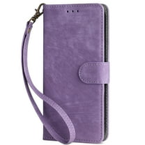 Dteck for Samsung Galaxy S25 Ultra Case Wallet with RFID Blocking Credit Card Holder Matte PU Leather Folio Flip Stand Phone Case with Wrist Strap for Samsung Galaxy S25 Ultra 2025,Purple