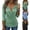 #03 Mint Green, variant on Casual Ruched V Neck Tops for Women 3/4 Sleeve Cross Front Scalloped Hem Slim Fit Dressy Blouses for Leggings, #03 Black, L
