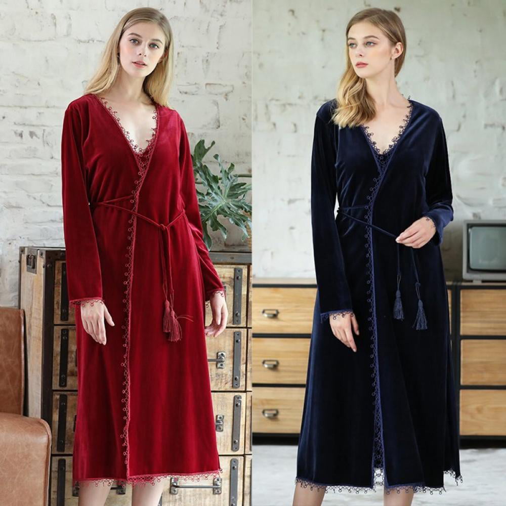 Oaktree Women Nightgowns Homewear French Style Sexy Long Sleepwear -
