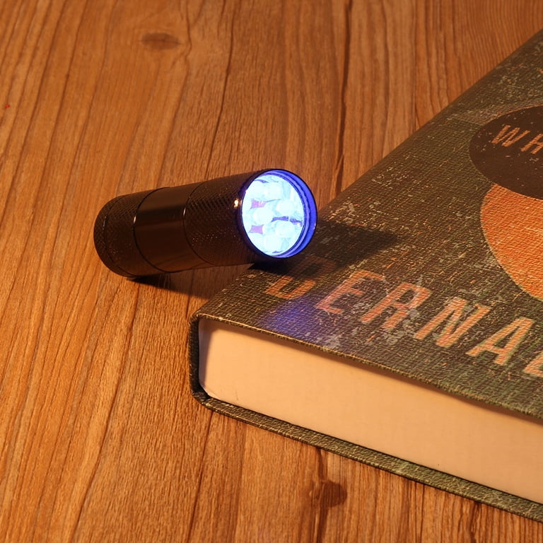 Mini 9 LED UV Blacklight Flashlight - Portable Ultraviolet Light For Detection, Security, Fun (AAA Batteries Not Inc.)