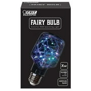 Feit Electric Fairy LED 1 Watts RGB Light Bulb, Mini Cylinder, Med (E26) Base, Clear, Non-Dimmable