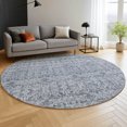 thumbnail image 6 of Addison Rugs Mayfield Premium Machine Washable Transitional Stripes Blue Round Rug, 8' x 8', 6 of 6
