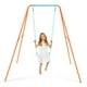 thumbnail image 1 of Costway Columpio para niños para exteriores con estructura en A de metal resistente y estacas para el suelo, color naranja, 1 of 4