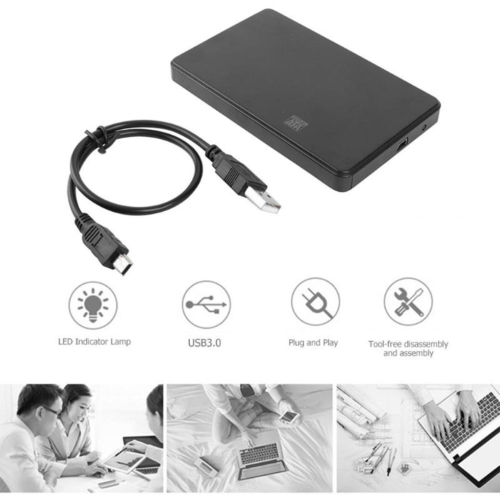 Elenxs Sata To Usb3 0 2 5 Inch Hard Disk Case External Hard Disk Box With Usb Cable Hdd Enclosure Usb3 0 Walmart Com