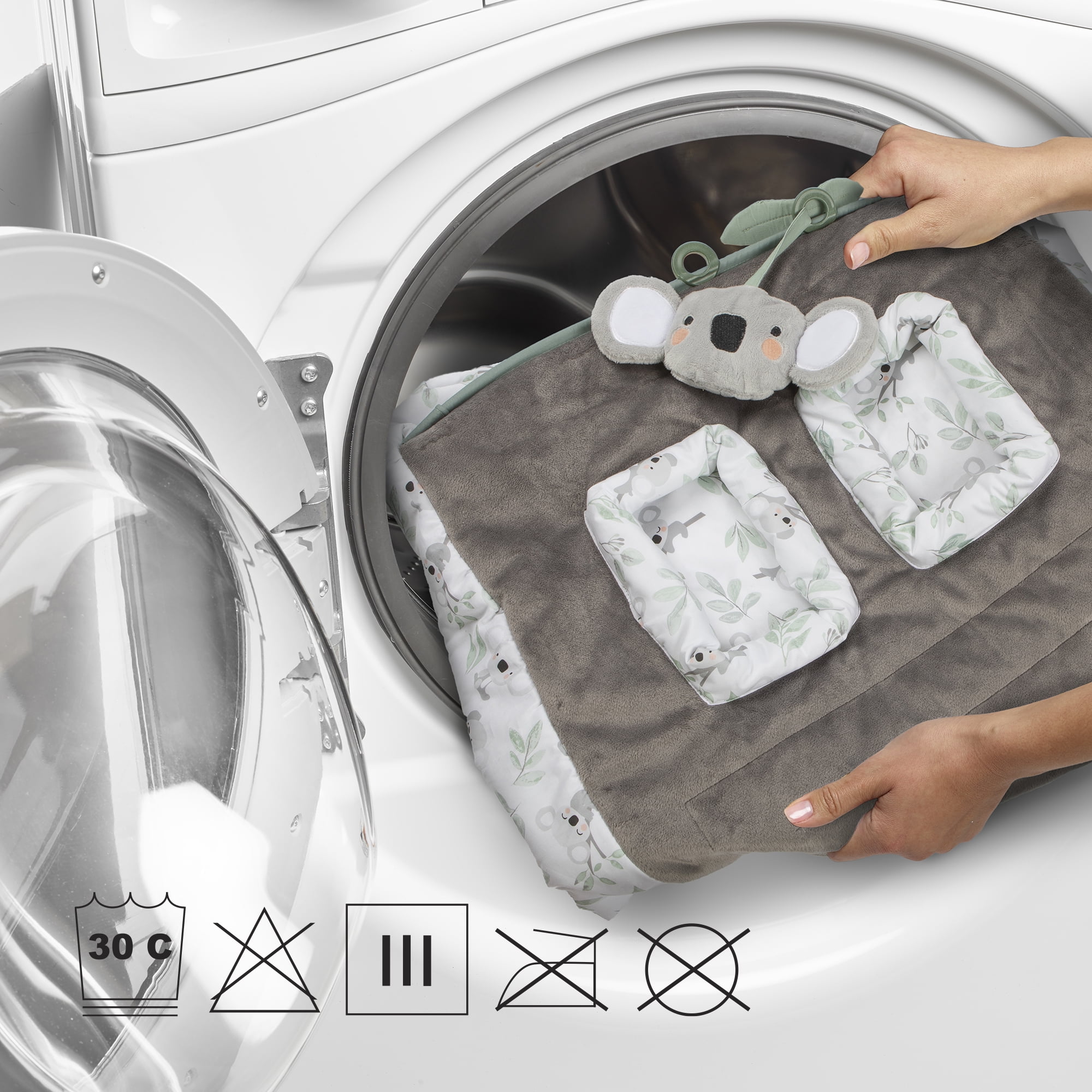 Boppy Preferred Cart Cover, Gray Green Koalas, SlideLine Toy, Machine Washable, 6-48 Months