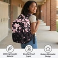 thumbnail image 5 of Jeiento 17 Inch Cherry Floral Axolotl School Backpack Large Capacity Lightweight Water-Resistant Bookbag for Girls Elementary School Students, Casual Daypack for Travel, 5 of 7