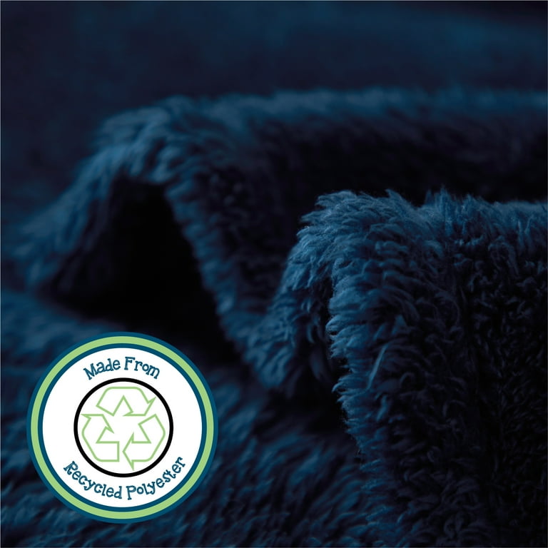 Your Zone Soft, Navy Blue, Oversized, Fuzzy, Throw Blanket for