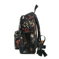 thumbnail image 4 of FORMRS School Backpack with Front Zippered Pocket 12" Student Travel Daypack, Black Floral Pattern, 4 of 6