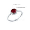 thumbnail image 6 of Gem Stone King 10K White Gold Red Created Ruby and Diamond Engagement Ring for Women (1.22 Cttw), 6 of 6