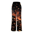 thumbnail image 6 of TTUHYWXI Womens Halloween Pajama Pants Cute Halloween Printed Wide Leg Pj Pants Loose Fit Sleepwear Baggy Drawstring Bottoms (Brick Red, M), 6 of 6