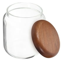VERDANVERSE 1Pack Airtight Glass Canister For Tea Canister With Wood Lid 9.6X8.4X8.4In Transparent Food Storage