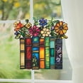 thumbnail image 2 of Flower Book Suncatcher ACRYLIC Window Hanging, Book Lover Gift, Book Club Gift, Book Lover Suncatcher, Book Reader Gifts, teacher book gift, 2 of 3