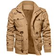 thumbnail image 5 of Manxivoo Winter Jackets for Men, Men's Winter Jacket Lined Thick Jackets Removable Hood Work Coat with Cargo Pockets Mens Jacket Khaki XXXL, 5 of 9