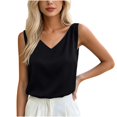 thumbnail image 2 of Miqool Women's Satin V-Neck Tank Top Sleeveless Dressy Blouse Loose Fit Summer Casual Work Top Flowy Camisole, 2 of 9