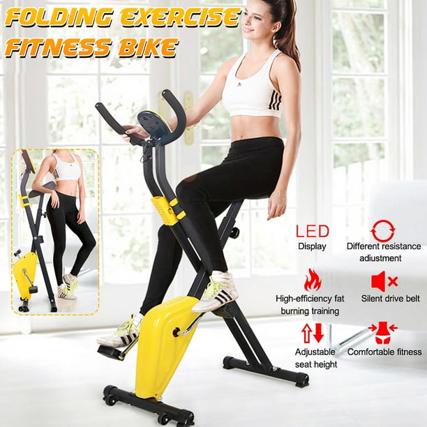 Pliage Cardio Exercice Fitness Vélo Séance d'Entraînement à Domicile Gym Trainer Yoga Fitness Équipement 16.5x27.6x43.3 in