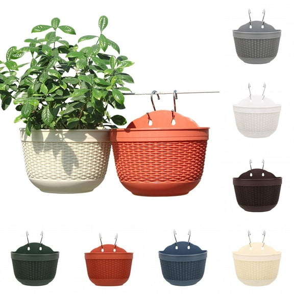 Limei Resin Wall Planter, Wall Mounted Garden Plant Flower Pot Basket Container Indoor Outdoor Use for Orchid Herb Aloe Succulent Cactus Home Office Porch Wall Decoration Gift Coffee (Medium)