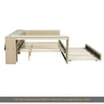 thumbnail image 6 of Full Size Upholstered Platform Bed with Storage Shelves, Desk, Charging Station and Trundle, Beige, 6 of 15